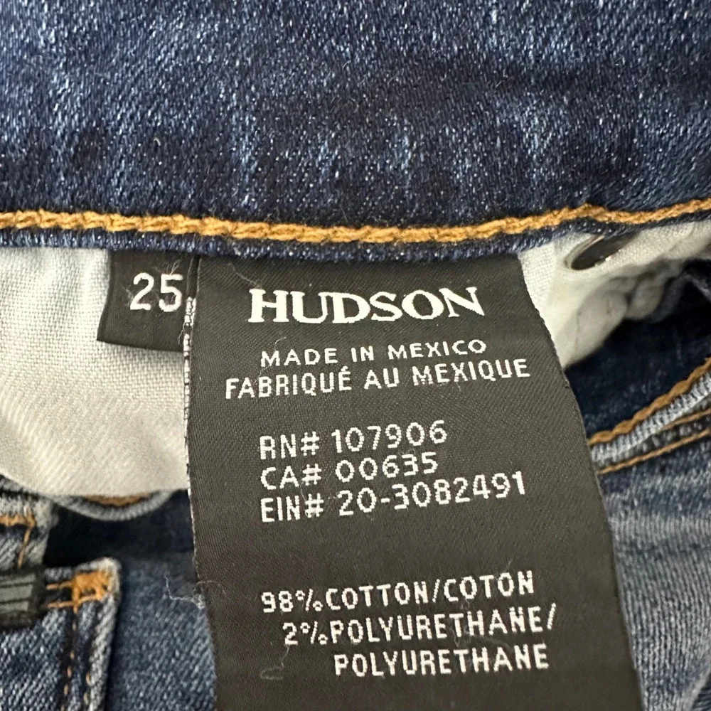 Hudson Heartbreaker High Rise Distressed Bootcut Denim Jeans Blue Size 25‎